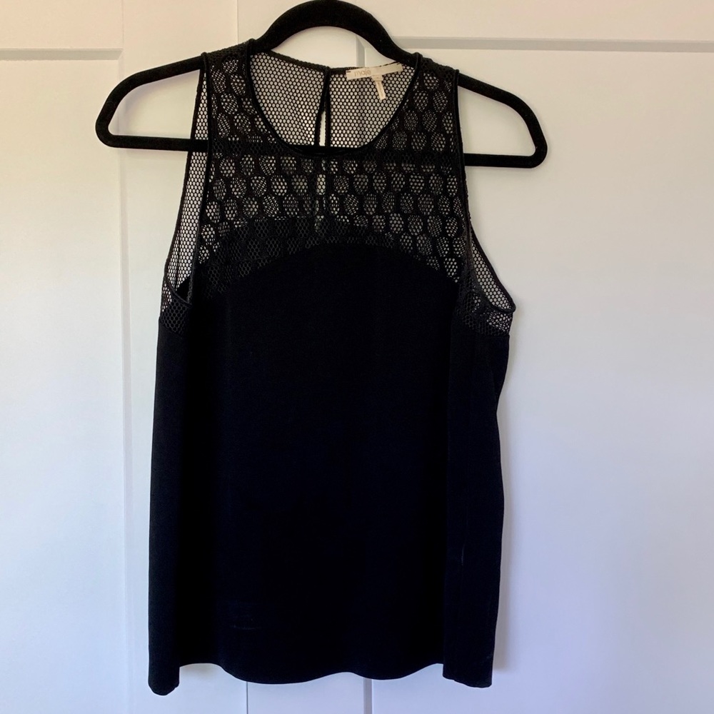 Maje Polka Dot Mesh Tank Top